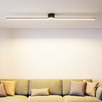 Flush mount ceiling light linear LED for bedroom and living room, sleek metal and silicone gel design