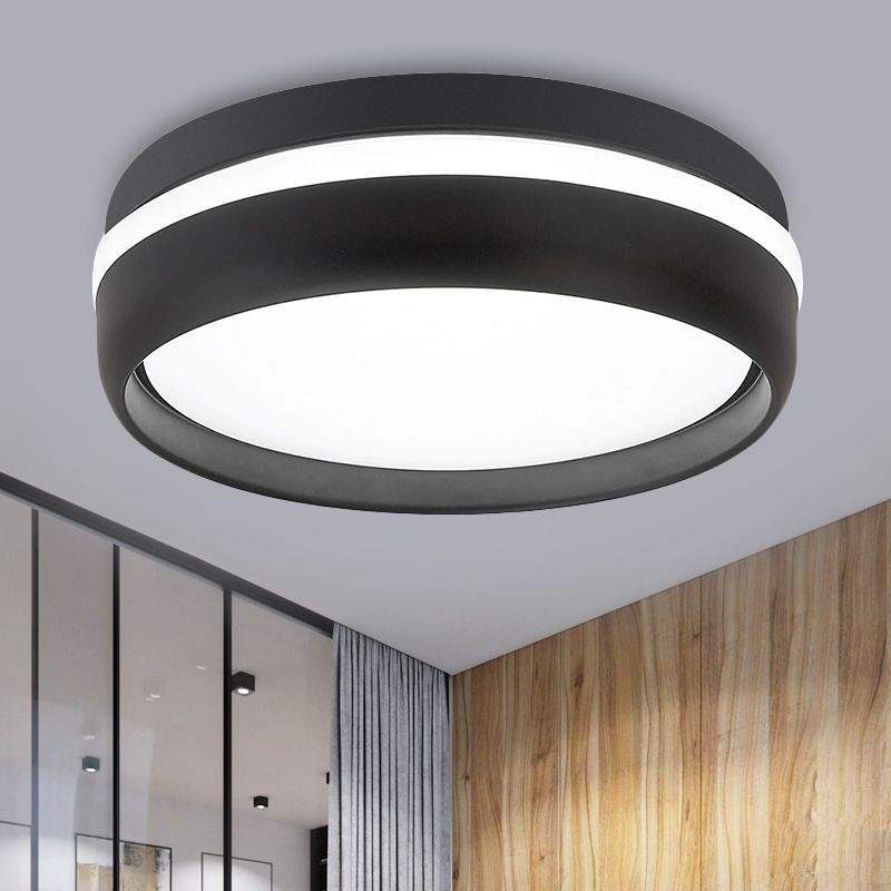 LED ceiling light black metal acrylic flush mount modern indoor living room