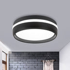 LED ceiling light black metal acrylic flush mount modern indoor living room