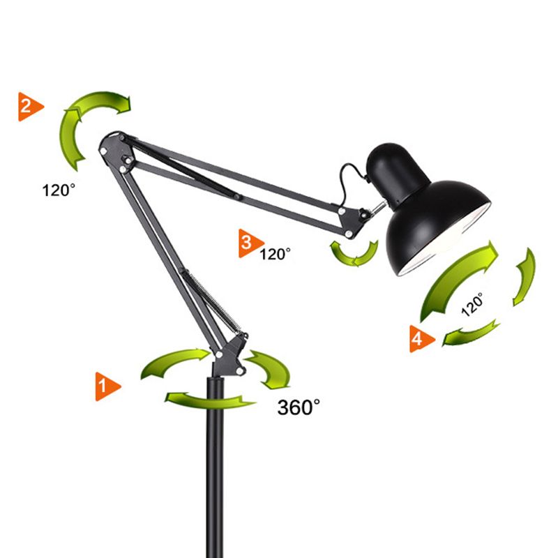 Folding metal floor lamp modern minimalist design, available in black, white, red, yellow and silver