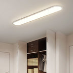 Oval ceiling light flush mount in metal and acrylic, modern indoor LED design