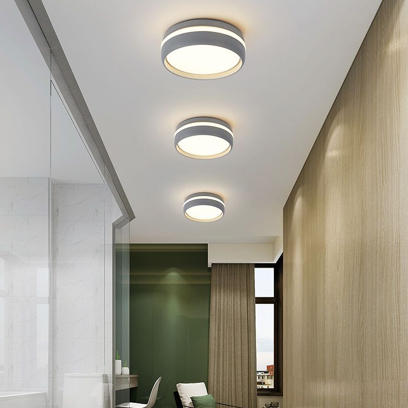LED ceiling light black metal acrylic flush mount modern indoor living room