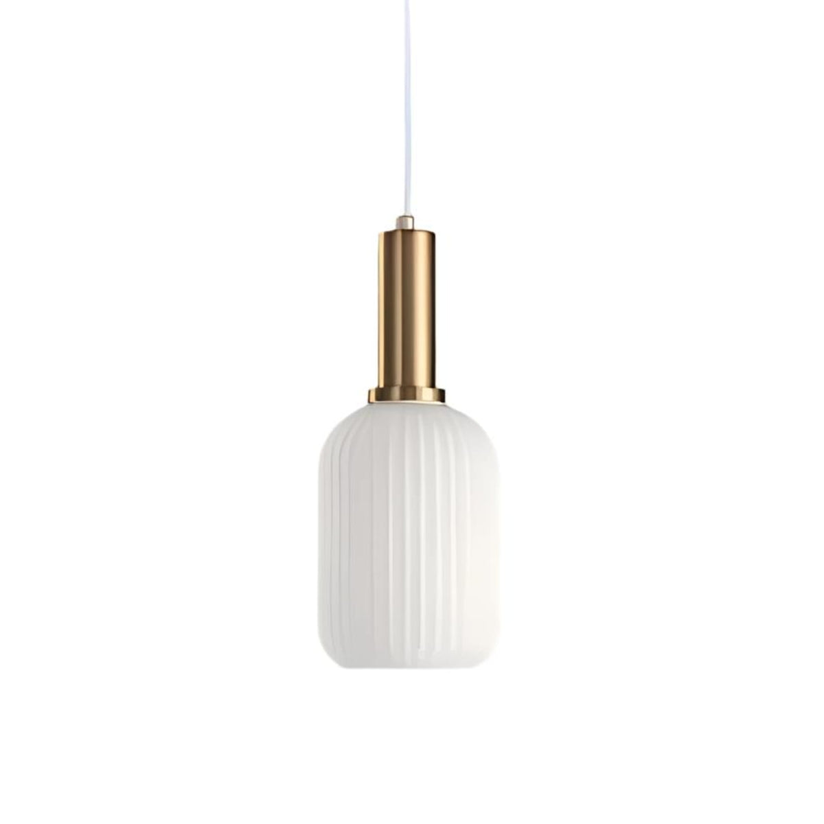 Glass pendant light modern warm white LED hardwired, cylindrical bottle drum shade