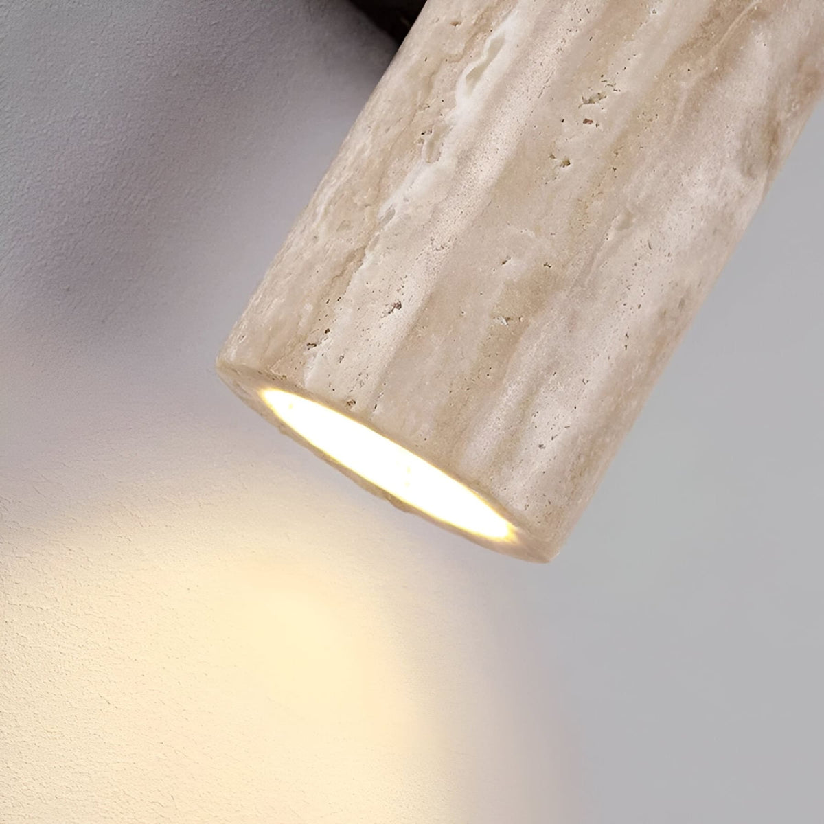 Travertine Wall Light | Warm LED, Natural Stone & Wood | 3 Sizes
