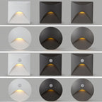 LED wall light with motion sensor for hallway, die-cast aluminum, black and white, 3W