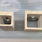 Travertine stone wall light square warm LED hardwired modern indoor sconce