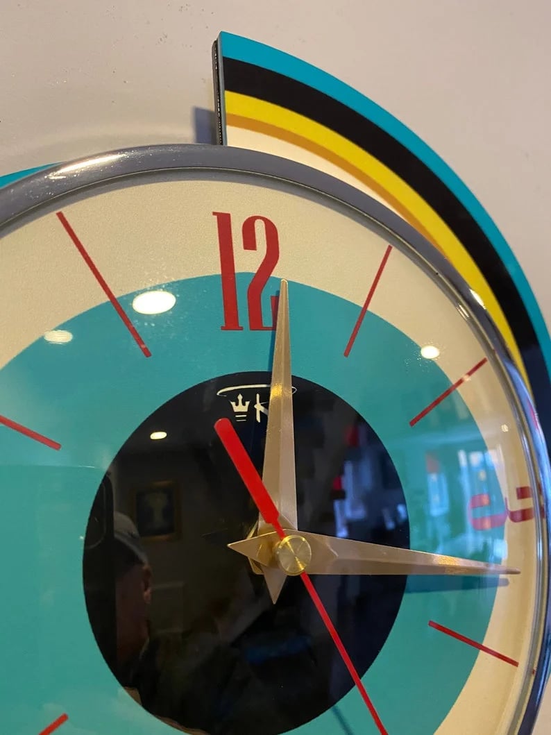Mid-Century Handmade Wall Clock | Retro Sunburst, Silent Battery