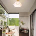 Semi-flush ceiling light copper modern dimmable, low-profile round design for living room