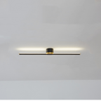 Flush mount ceiling light linear LED for bedroom and living room, sleek metal and silicone gel design