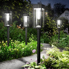 Solar garden lights waterproof pathway stake lights warm white outdoor