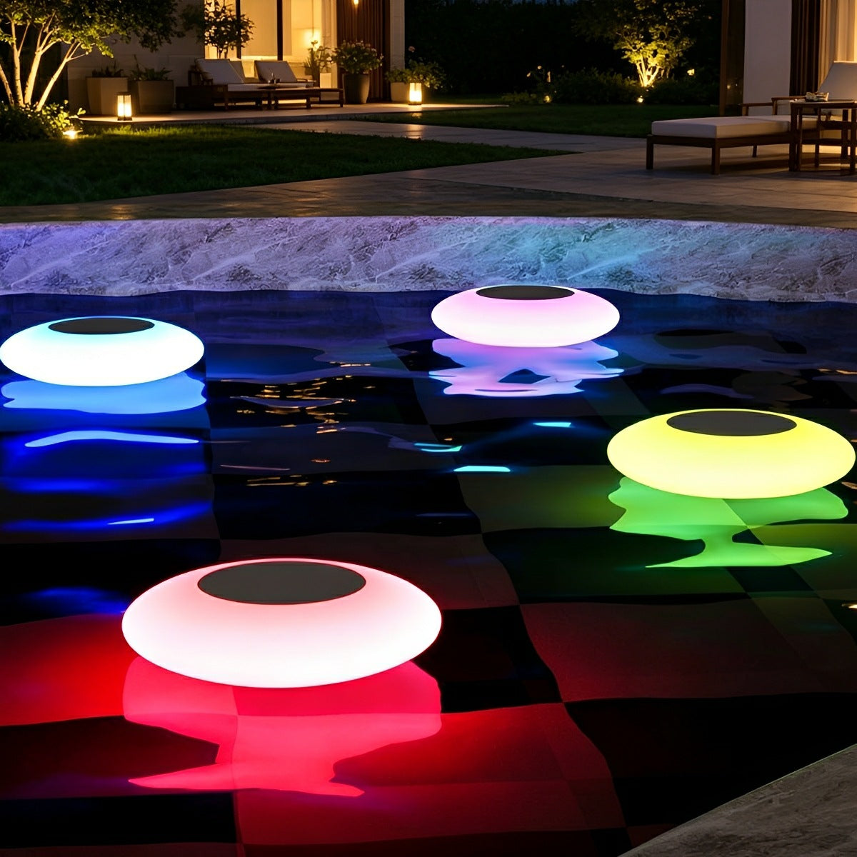 Solar garden lights floating RGB LED pool pond lamp IP67 waterproof colour changing