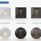 LED wall light with motion sensor for hallway, die-cast aluminum, black and white, 3W