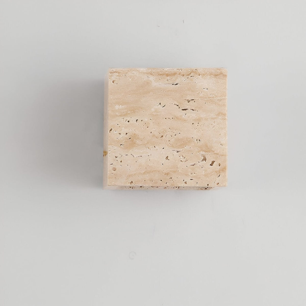 Travertine stone wall light square warm LED hardwired modern indoor sconce