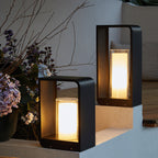 Solar garden lights LED bollard stainless steel black waterproof, 3 sizes