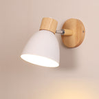Nina | Wall Sconce | Modern Minimalist LED, Wooden Cone, 1-Light | Iron & Wood