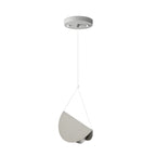 Minimalist white glider pendant lamp, folded metal crescent, 1/3/6-light modern ceiling light