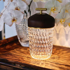 Glass USB table lamp modern design, warm and white light, living room and bedroom