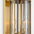 Linear outdoor wall light vintage mid-century IP65, copper and bronze finish, warm LED