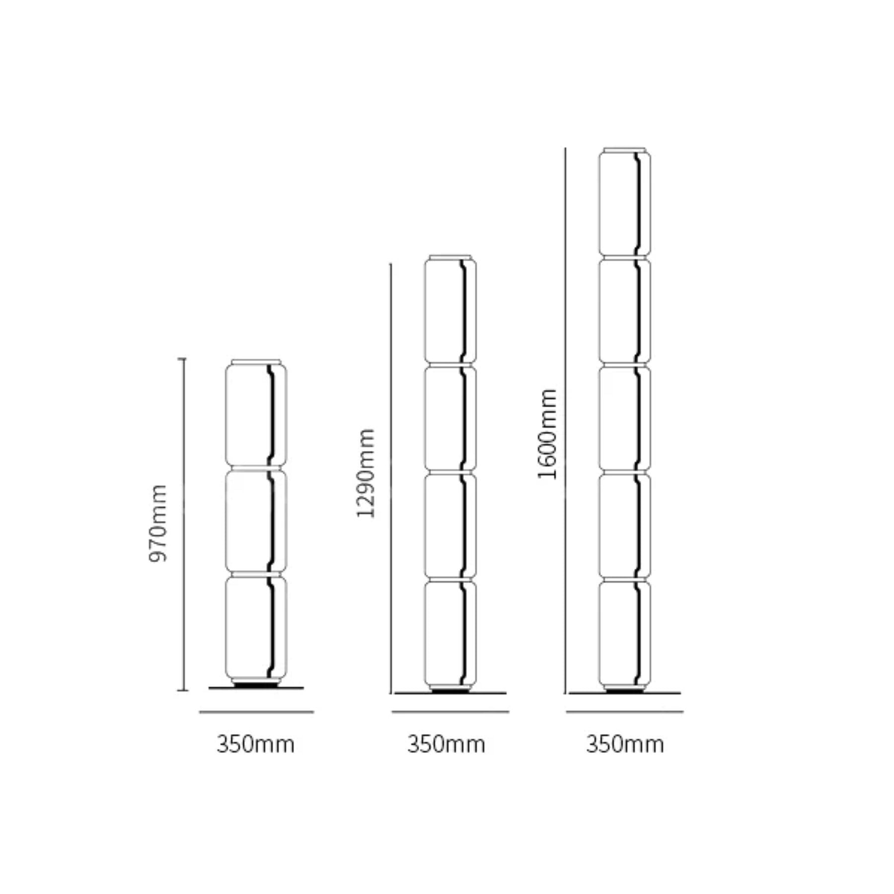 Modern Glass Floor Lamp - LED Cylindrical Dimmable