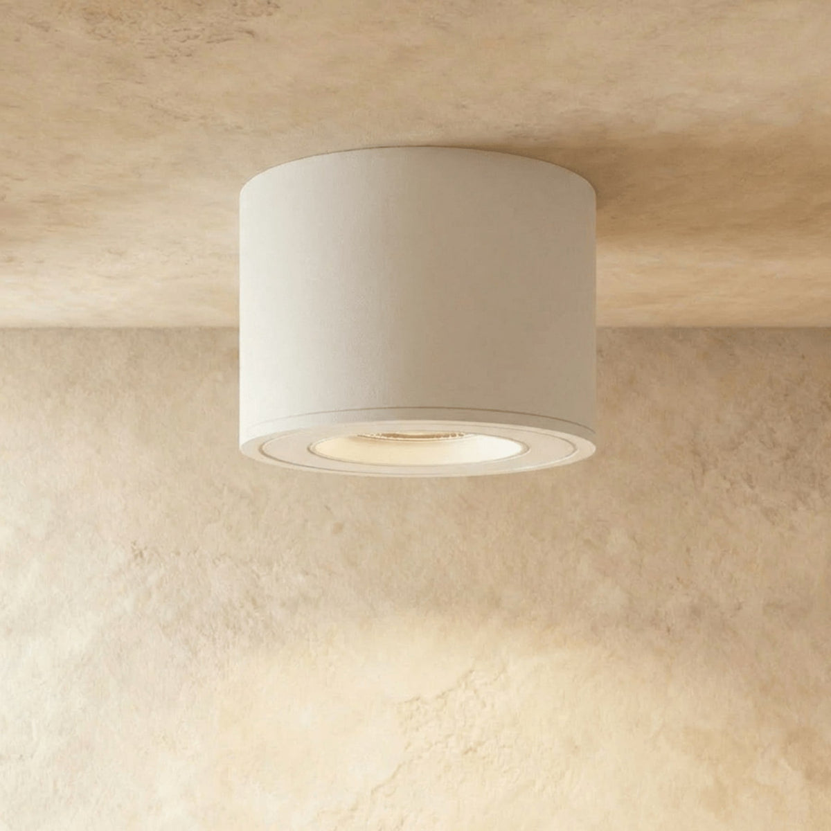 Flush mount ceiling light modern metal dimmable LED matte finish, aluminum