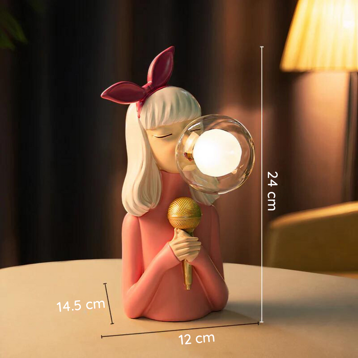 Cute Girl Table Lamp - LED USB Bedside Light