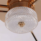 DC ceiling fan with LED light, gold crystal chandelier design, 60cm, 6 speeds with remote control