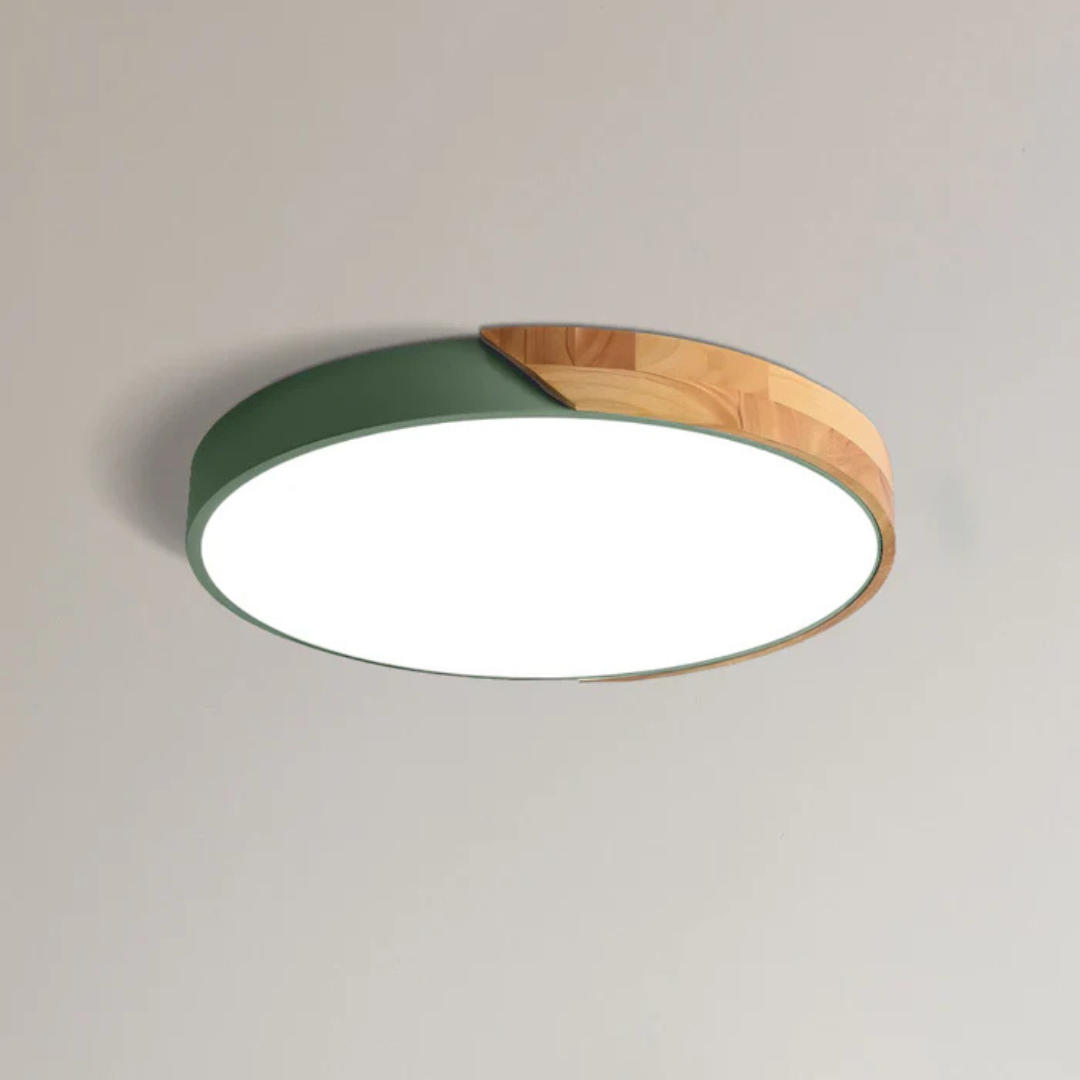 LED ceiling light Scandinavian wooden design D23 D30 cm cool white