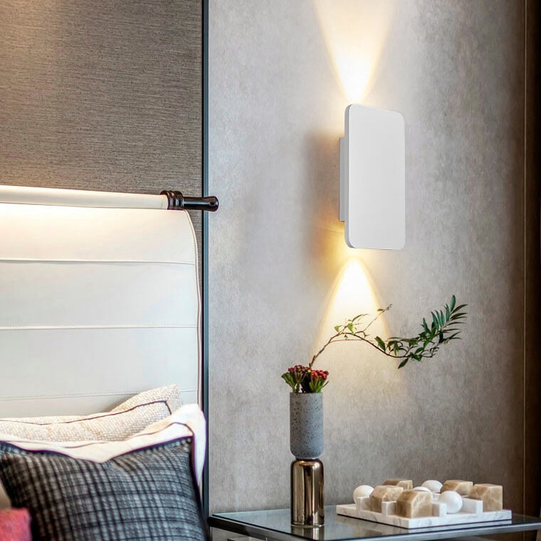 Wall sconce LED rectangular Nordic minimalist aluminum frosted glass 2-light indoor