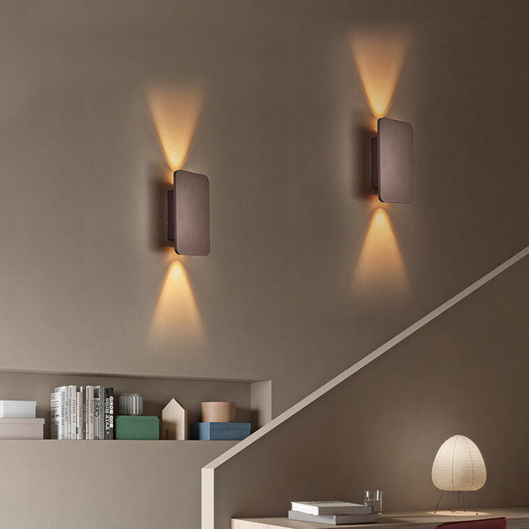 Wall sconce LED rectangular Nordic minimalist aluminum frosted glass 2-light indoor