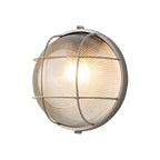 Outdoor wall light retro industrial cast aluminium E27, oval and round ribbed glass shade