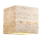Travertine stone wall light square warm LED hardwired modern indoor sconce