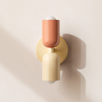 Modern minimalist cylinder LED wall sconce, 2-light iron fixture with warm white glow