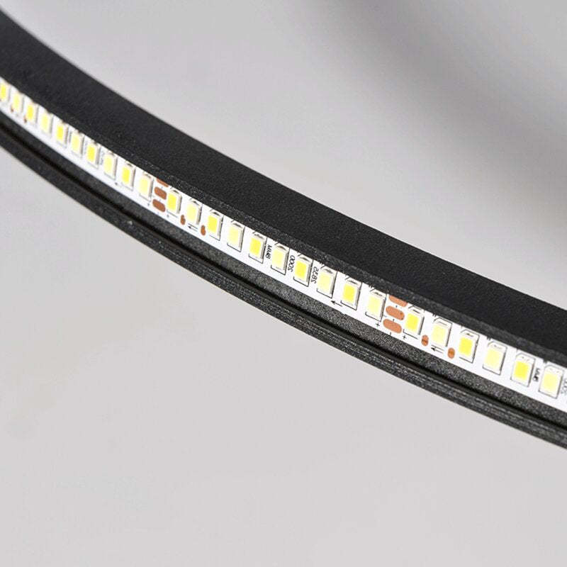 Flush mount ceiling light modern LED round dimmable, metal and acrylic