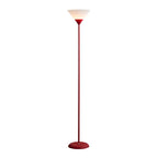 Floor lamp with cup-shaped acrylic shade and metal pole, minimalist multi-colour design