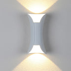 Outdoor LED wall light IP65 waterproof, curved metal and acrylic, garden and corridor