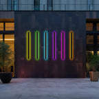 Linear LED outdoor wall lamp black IP65, minimalist design for garden and corridor