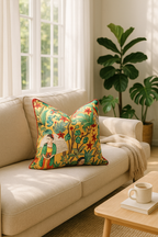 Vibrant Botanical - Cotton Cushion Cover Decorative Throw Pillow