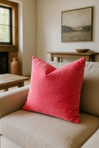 Flamingo Pink Velvet - Cushion Cover Decorative Throw Pillow