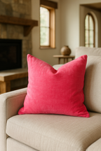 Flamingo Pink Velvet - Cushion Cover Decorative Throw Pillow