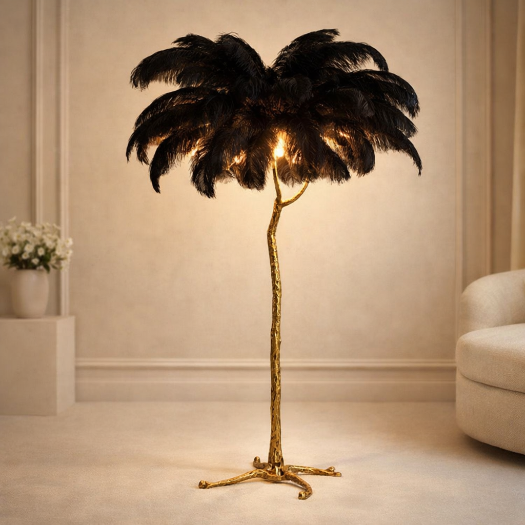 Feather Floor Lamp - Luxury LED Boho Standing Light