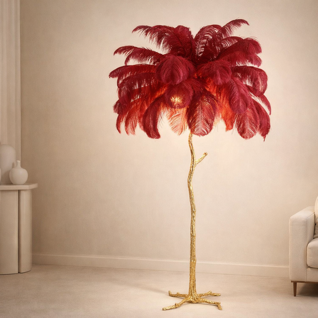 Feather Floor Lamp - Luxury LED Boho Standing Light