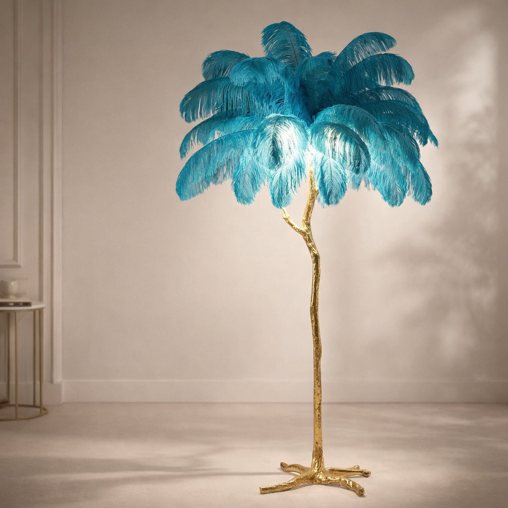 Feather Floor Lamp - Luxury LED Boho Standing Light