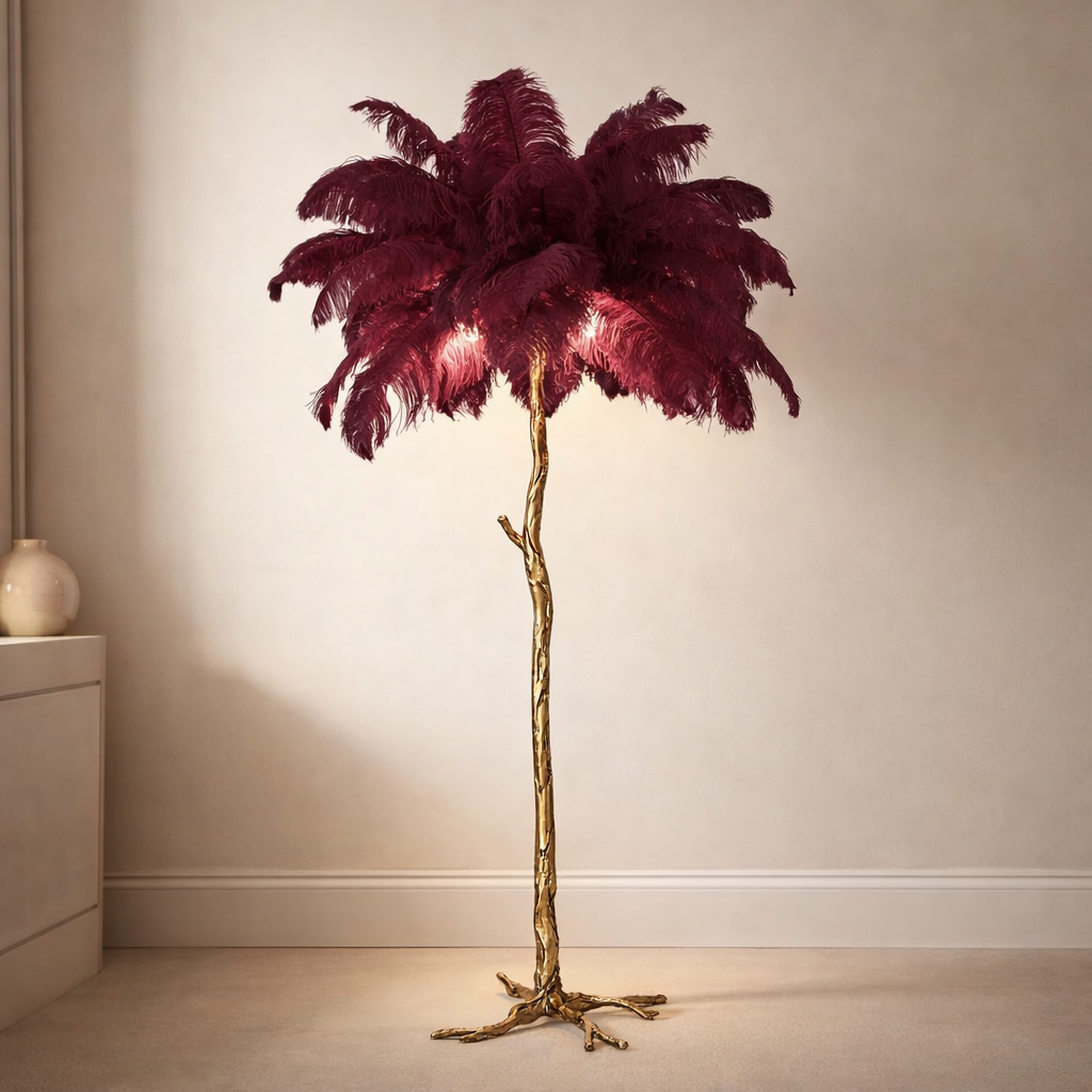Feather Floor Lamp - Luxury LED Boho Standing Light