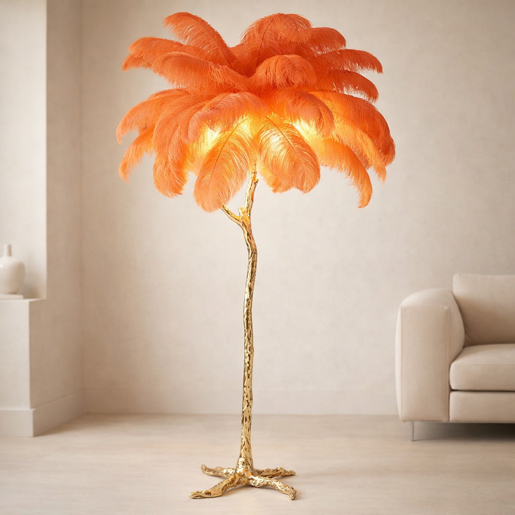 Feather Floor Lamp - Luxury LED Boho Standing Light