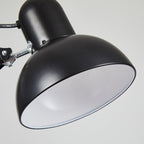 Adjustable LED table lamp with clip-on base and flexible arm, minimalist metal design