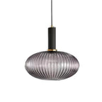 Glass pendant light modern warm white LED hardwired, cylindrical bottle drum shade