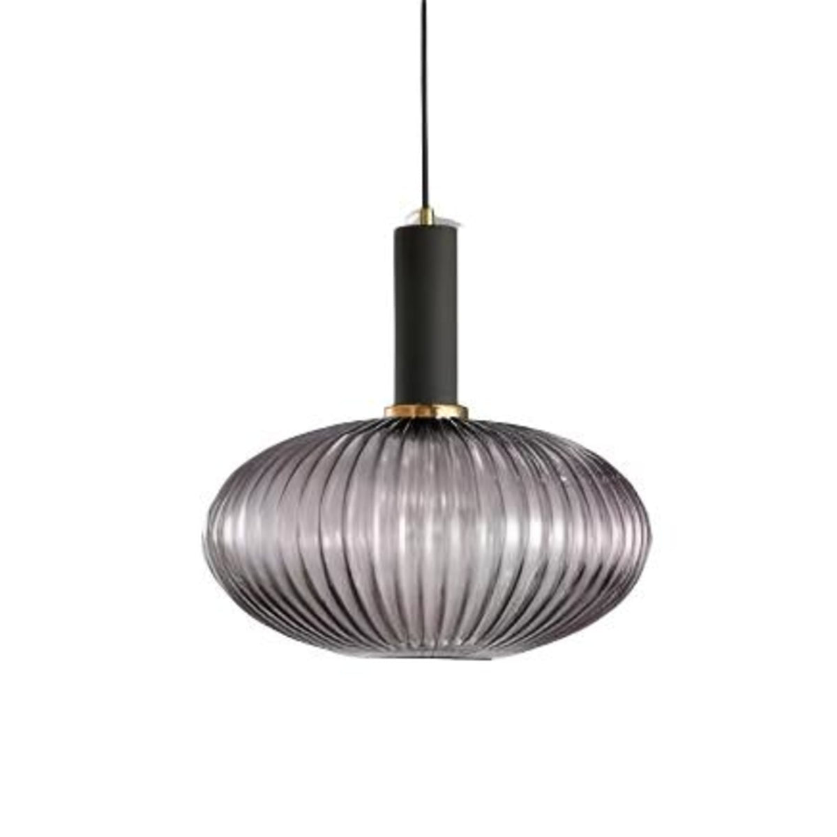 Glass pendant light modern warm white LED hardwired, cylindrical bottle drum shade