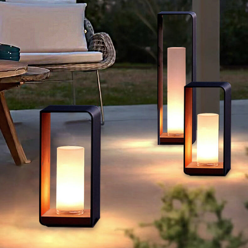 Solar garden lights LED bollard stainless steel black waterproof, 3 sizes