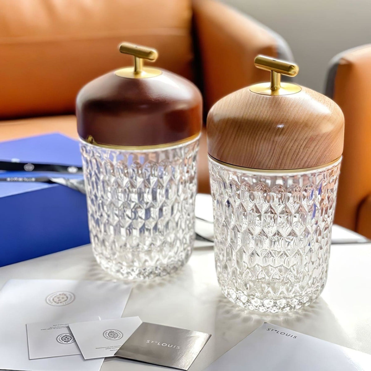 Glass USB table lamp modern design, warm and white light, living room and bedroom