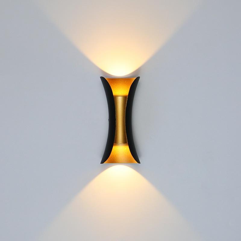Outdoor LED wall light IP65 waterproof, curved metal and acrylic, garden and corridor